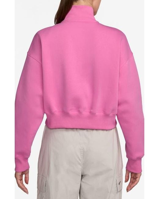 Nike Pink Sportswear Phoenix Fleece Crop Sweatshirt