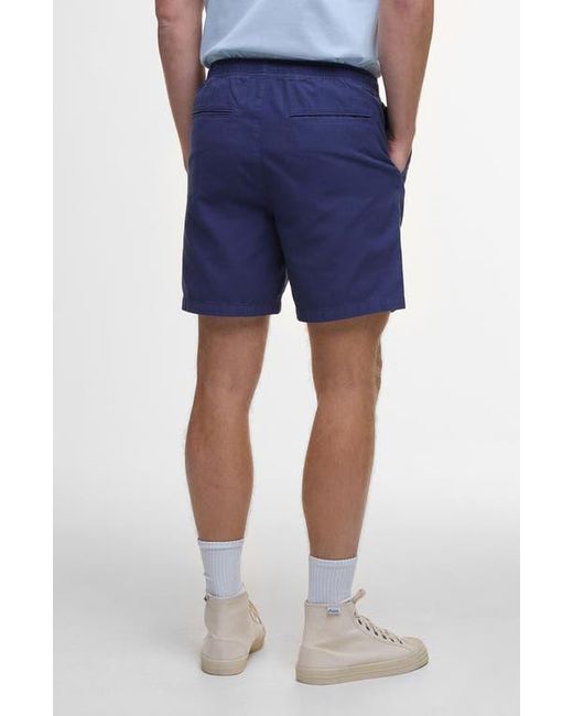 Barbour Blue Relaxed Fit Cotton Oxford Cloth Drawstring Chino Shorts for men