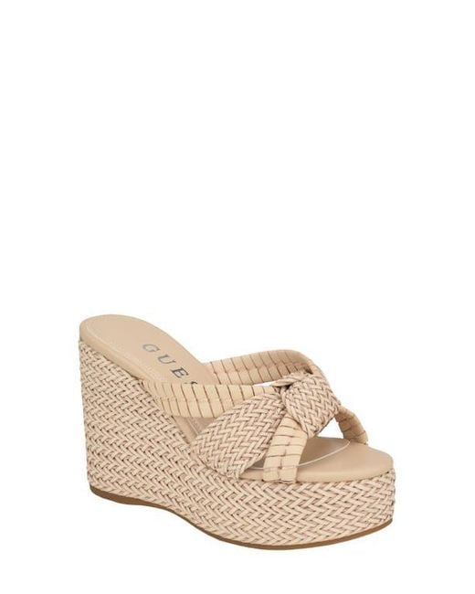 Guess Natural Eveh Platform Wedge Sandal