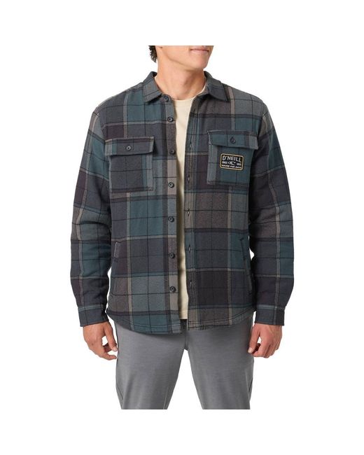 O'neill Sportswear Black Redmond Fleece Lined Button-Up Shirt Jacket for men