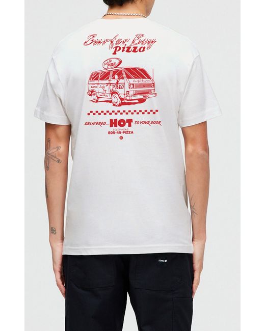 Stance White Surfer Boy Cotton Graphic T-shirt for men