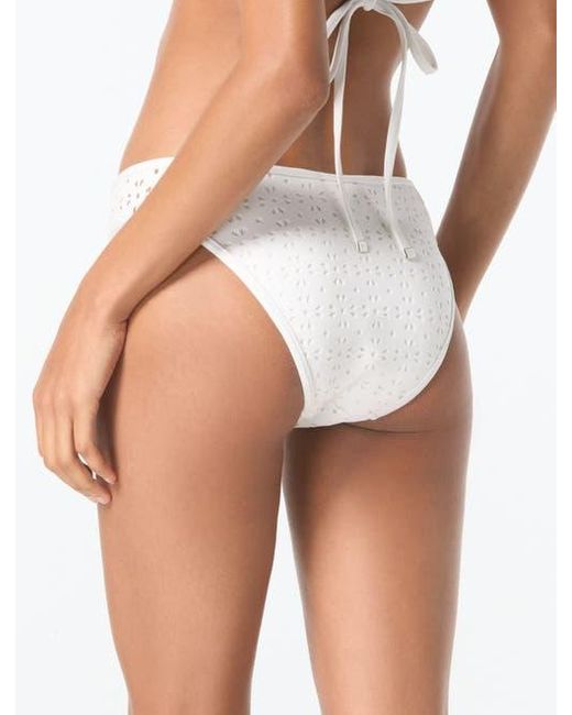MICHAEL Michael Kors White High Leg Bikini Bottom