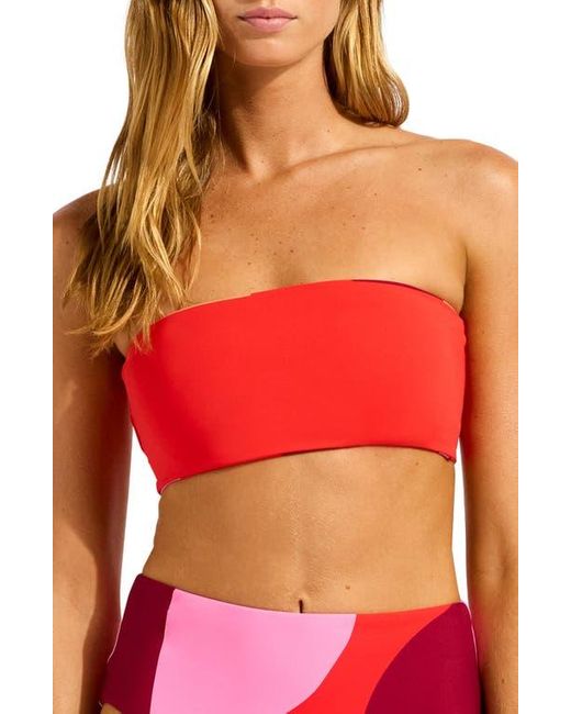 Seafolly Red Reversible Strapless Tube Bikini Top