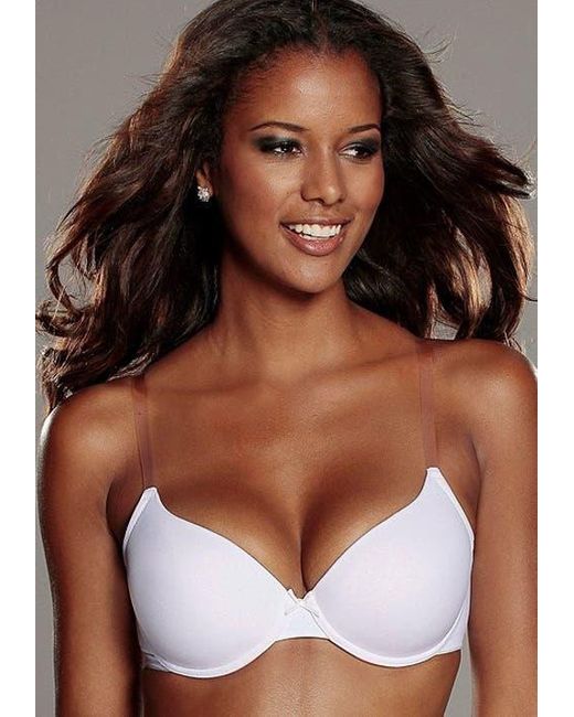 Lascana Brown Underwire Clear Strap T-Shirt Bra