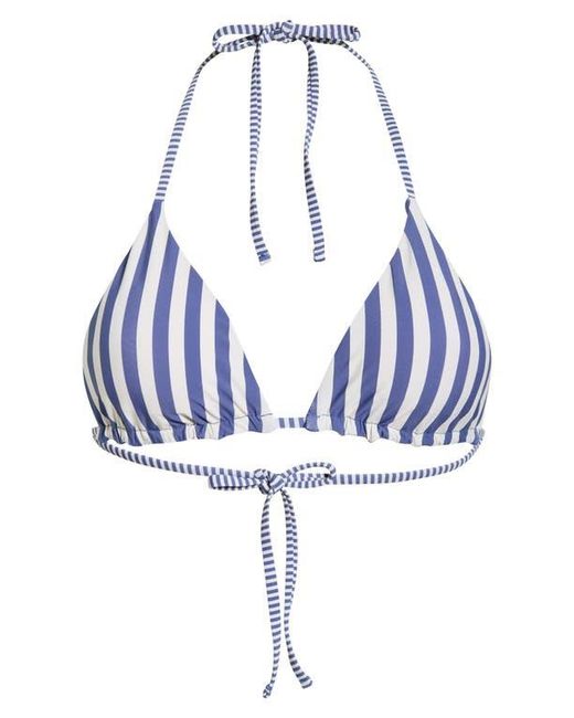 Roxy Blue Stripe Out Reversible Triangle Bikini Top