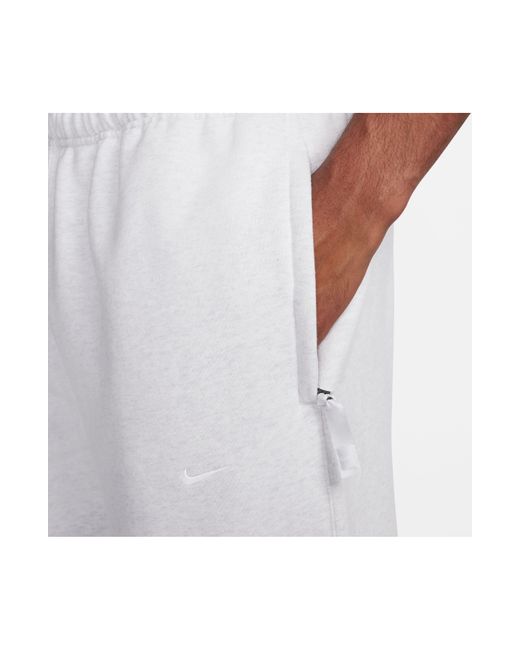 Nike White Solo Swoosh Fleece Sweatpants for men