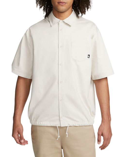 Nike Club Short Sleeve Button-up Shirt in White for Men | Lyst