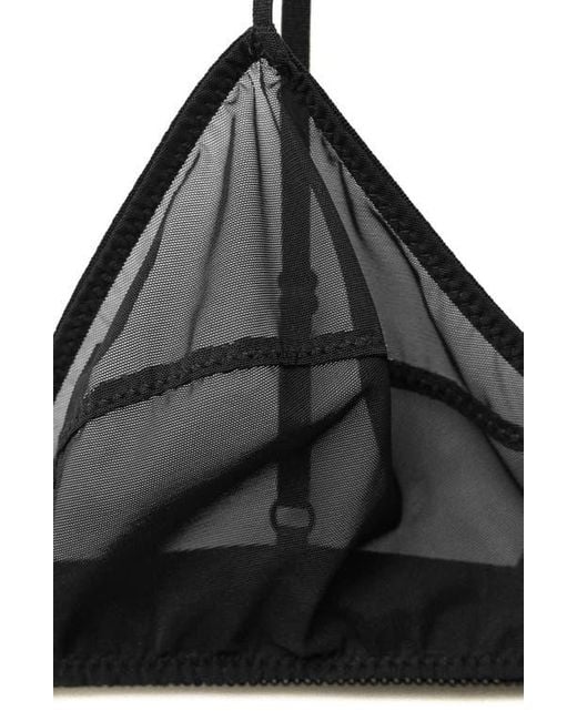 Mango Black Semisheer Wireless Triangle Bra