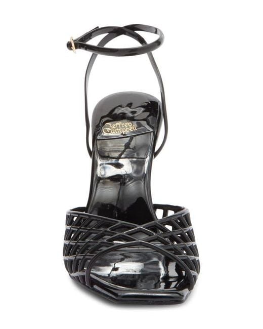 Jeffrey Campbell Black Lattix Ankle Strap Jelly Sandal