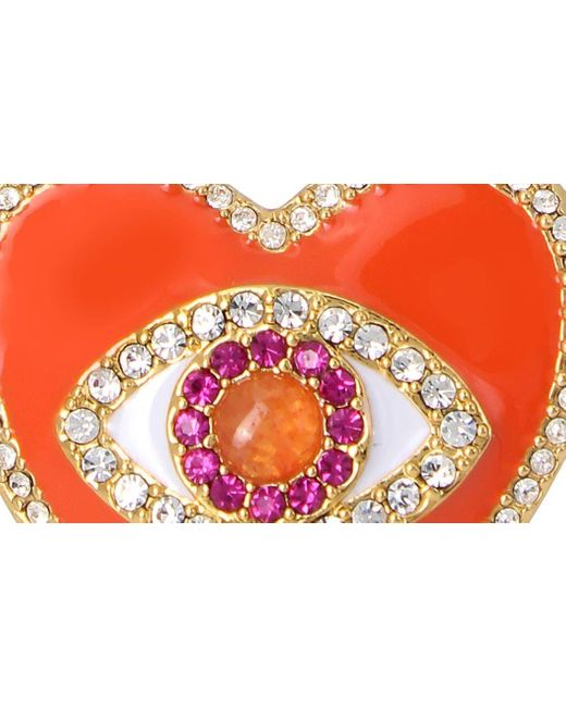 Kurt Geiger Orange Evil Eye Heart Cocktail Ring