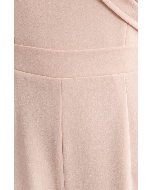 Black Halo Pink Evelina Draped Off The Shoulder Wide Leg Jumpsuit