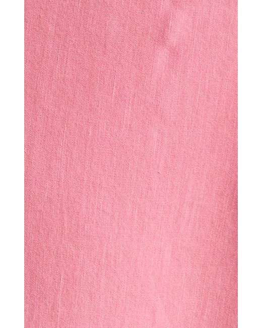 Kut From The Kloth Pink Rosalie Drawstring Ankle Linen Blend Pants