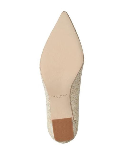 Marc Fisher Natural Zala Block Heel Pump