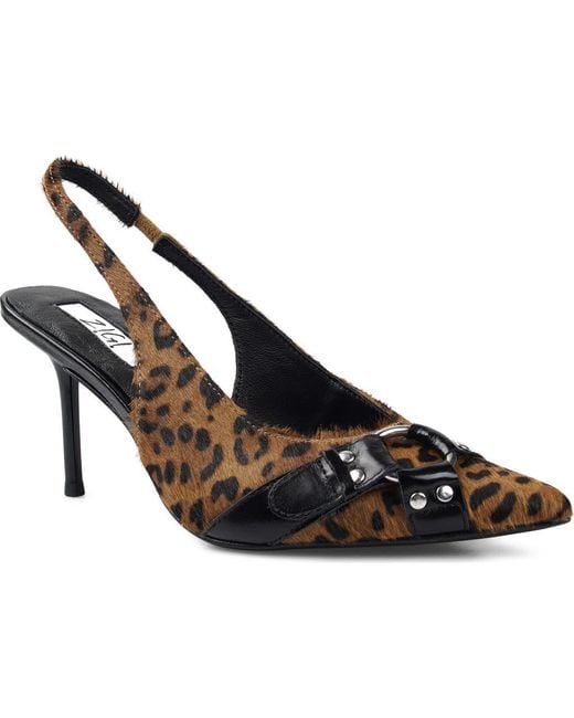 Zigi Black Buena Slingback Pointed Toe Pump