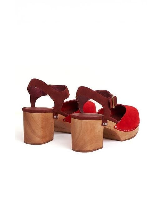 Charlotte Stone White Maud Ankle Strap Platform Clog