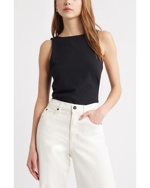Open Edit Blue Drape Back Sleeveless Top