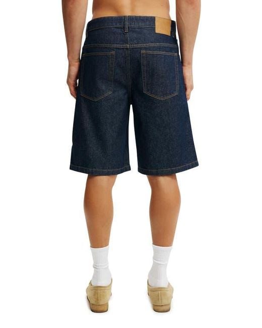 Cotton On Blue Baggy Denim Short for men