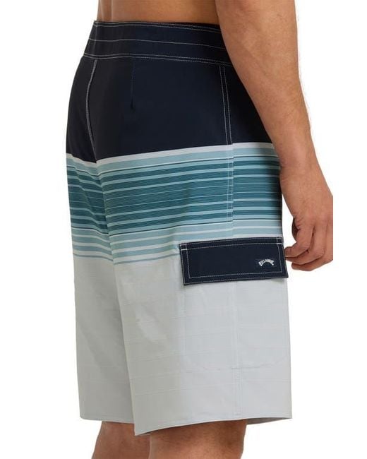Billabong Blue All Day Stripe Board Shorts for men