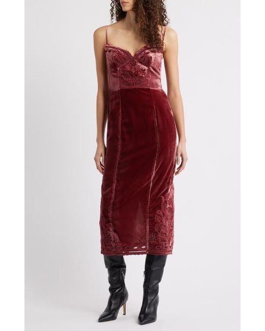 Farm Rio Red Floral Cut Out Party Dress