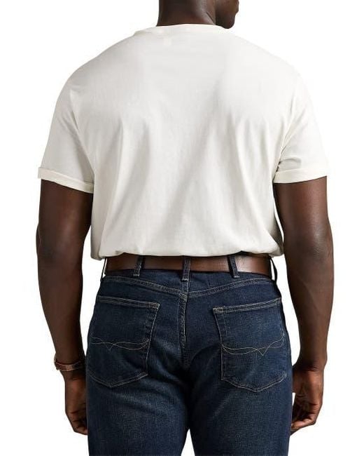 Polo Ralph Lauren White Big & Tall Classic Fit Jersey Crewneck Pocket Tee for men