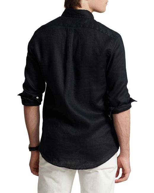 Polo Ralph Lauren Black Classic Fit Linen Button-down Shirt for men