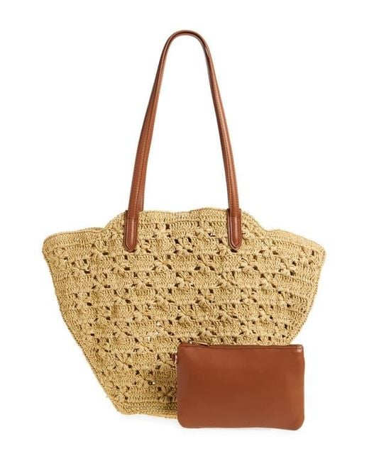 Sam Edelman Metallic Layla Floral Raffia Tote Bag
