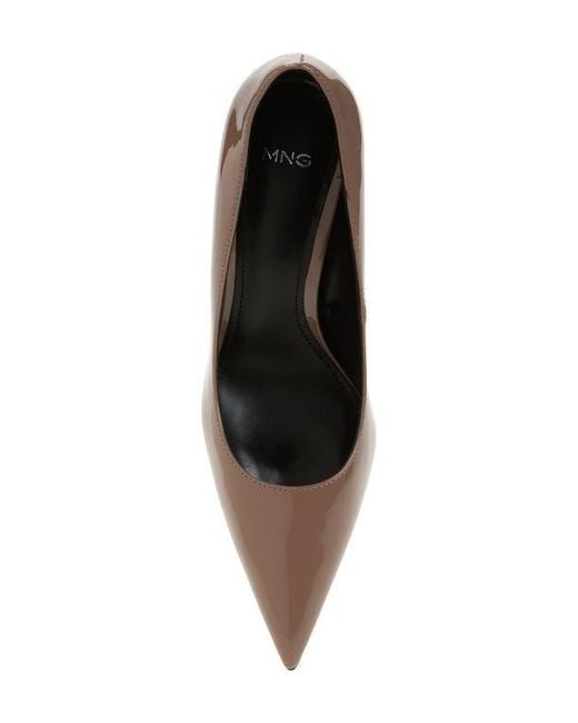 Mango Brown Court Pointed Toe Pump