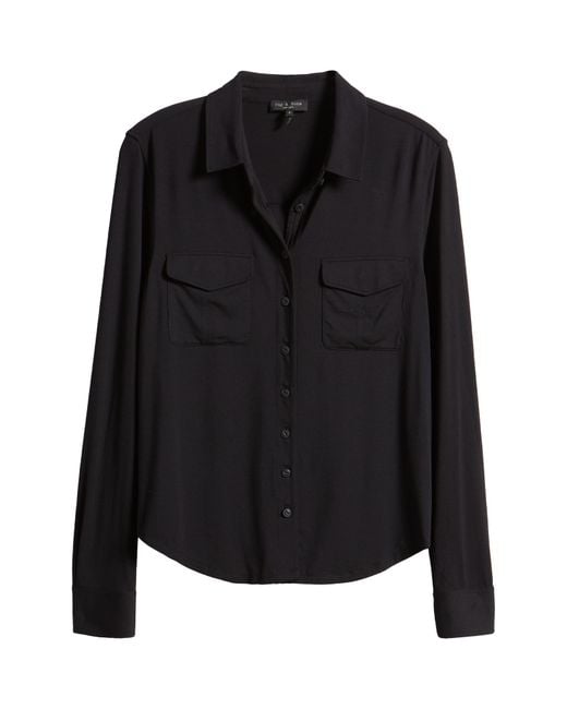 Black long sleeve shirt button up cheap