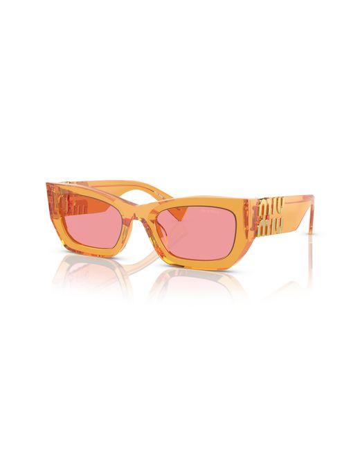 Miu Miu Orange 53mm Rectangular Sunglasses