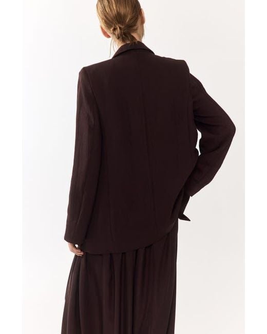 H&M Brown Double-Breasted Blazer