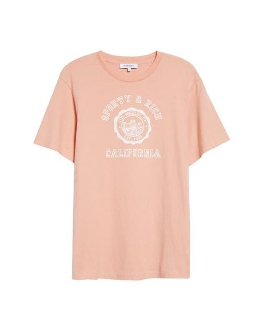 Sporty & Rich Pink California Emblem Graphic T-Shirt