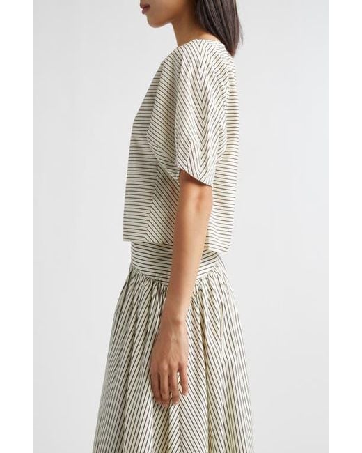 Staud Gray Didi Stripe Top