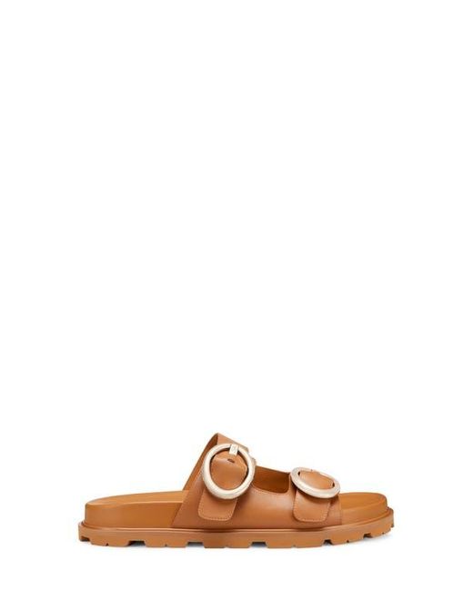 Stuart Weitzman Brown Benni Two-Strap Sandal