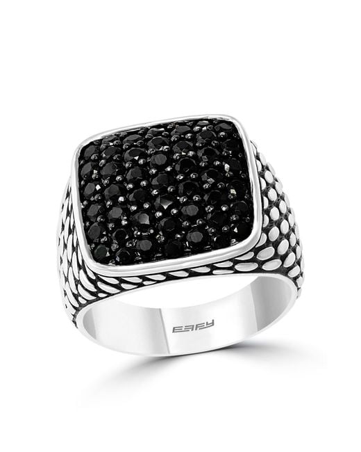 Effy Black Spinel Pavé Ring for men