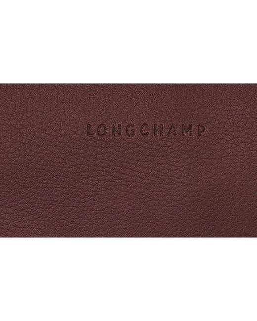Longchamp Brown Smile Small Half Moon Leather Crossbody Bag