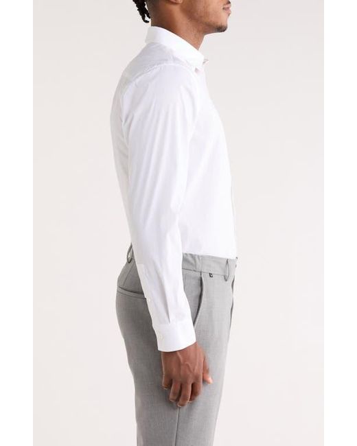 Nordstrom White Solid Stretch Button-Up Shirt for men