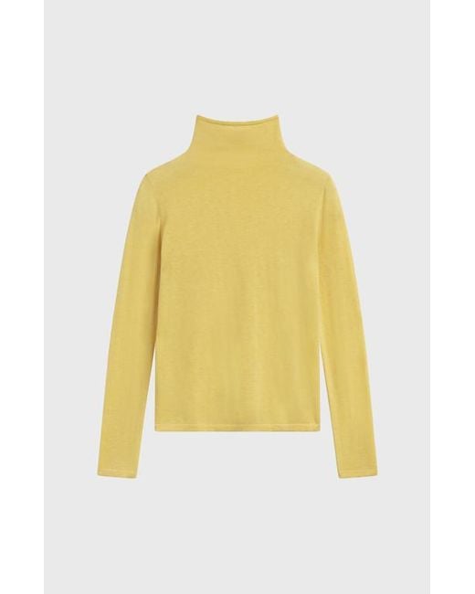 ALMINA CONCEPT Yellow Funnel Wool/Cash Turtleneck