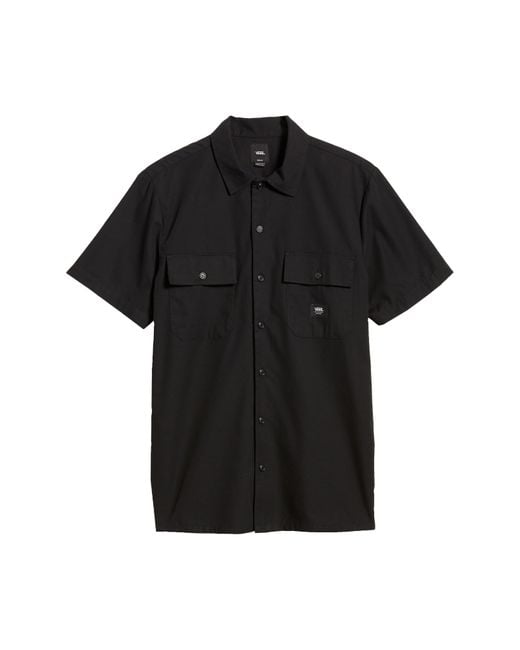 Vans Black Smith Ii Classic Fit Short Sleeve Button-up Shirt for men