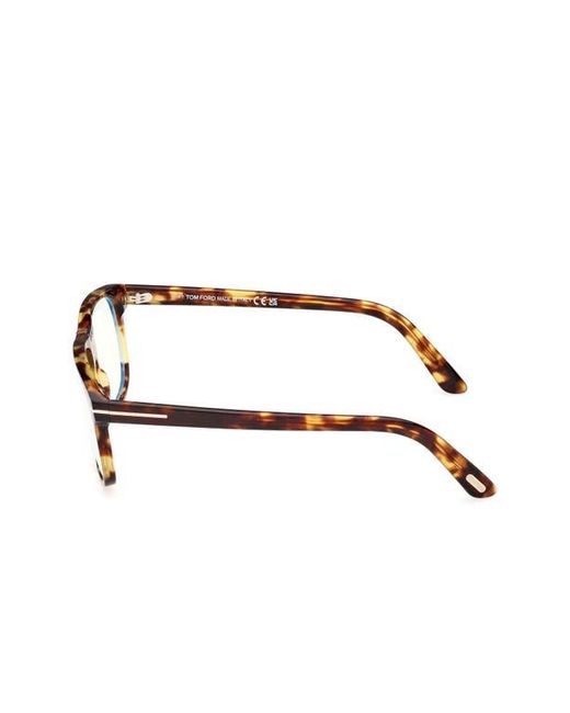 Tom Ford Brown 56Mm Pilot Light Blocking Glasses for men