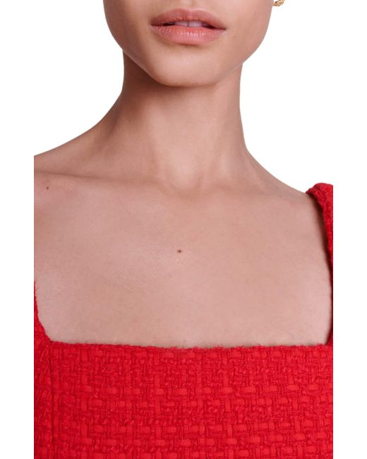 Maje Red Ribala Sleeveless Tweed Minidress