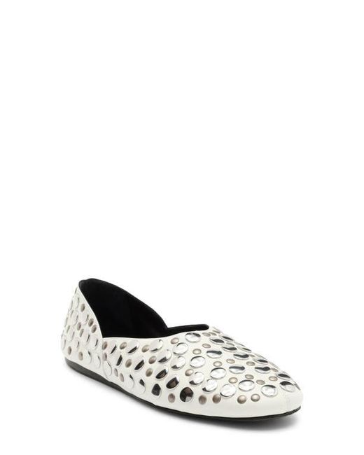 Khaite White Jane Stud Ballet Flat