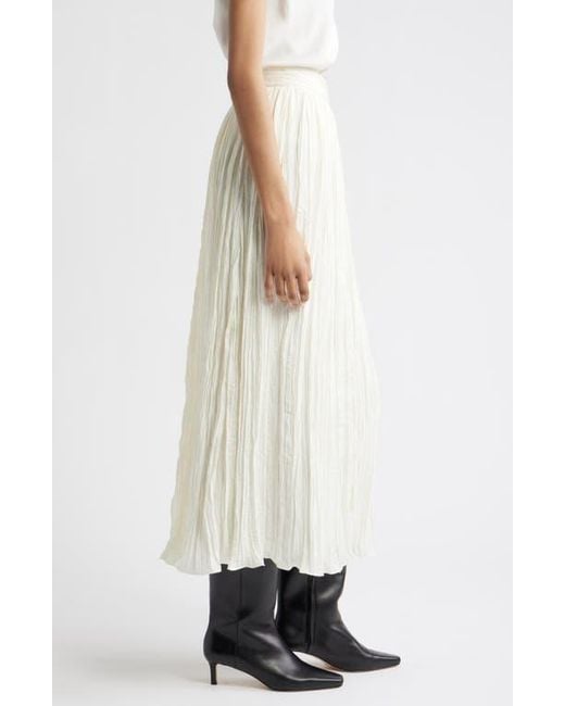 Nordstrom White Crinkle A-Line Maxi Skirt