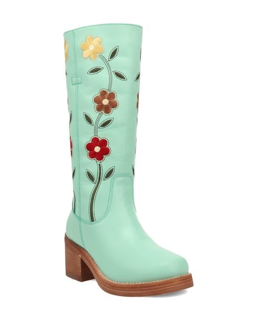 Dingo Green Bloom Embroidered Boot