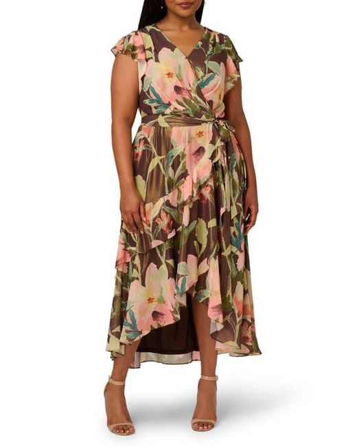 Adrianna Papell Multicolor Floral High-Low Cocktail Dress