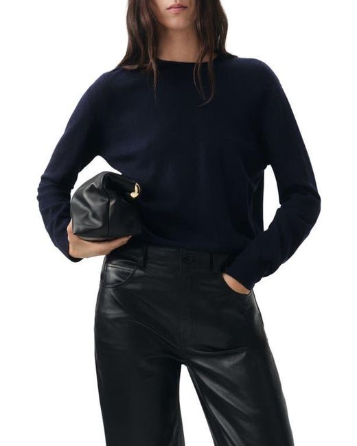 Mango Blue Crewneck Wool Sweater