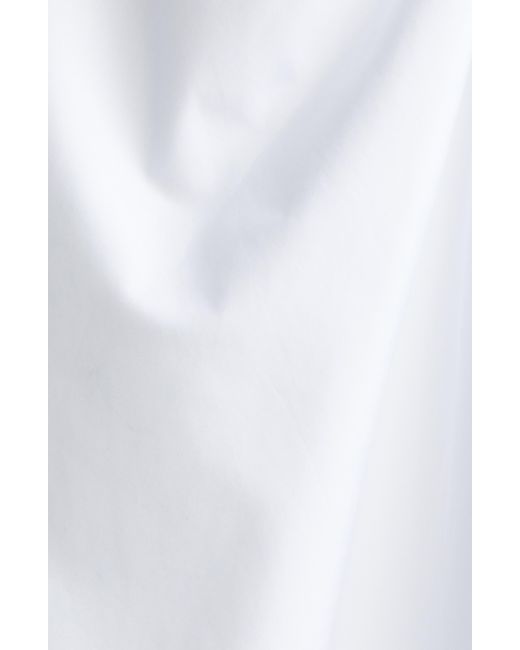 Simone Rocha White Bow Back Long Sleeve Cotton Poplin Midi Shirtdress