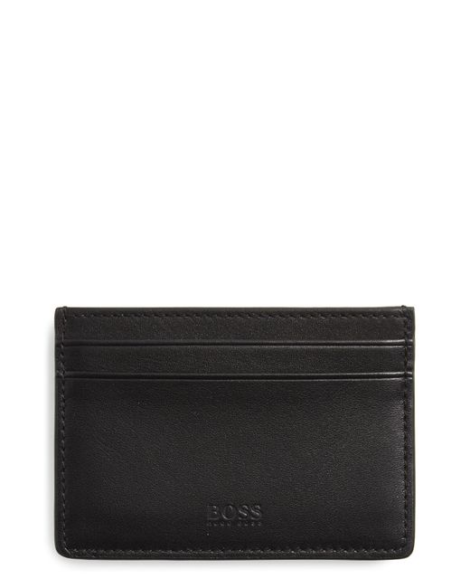 BOSS by Hugo Boss Majestic Leather Card Case in Black/ Black (Black) for  Men - Lyst