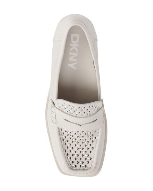 DKNY White Blevins Penny Loafer
