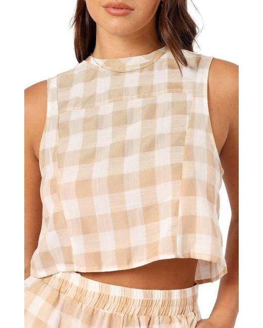 Petal & Pup Brown Jemmy Button Back Crop Shell