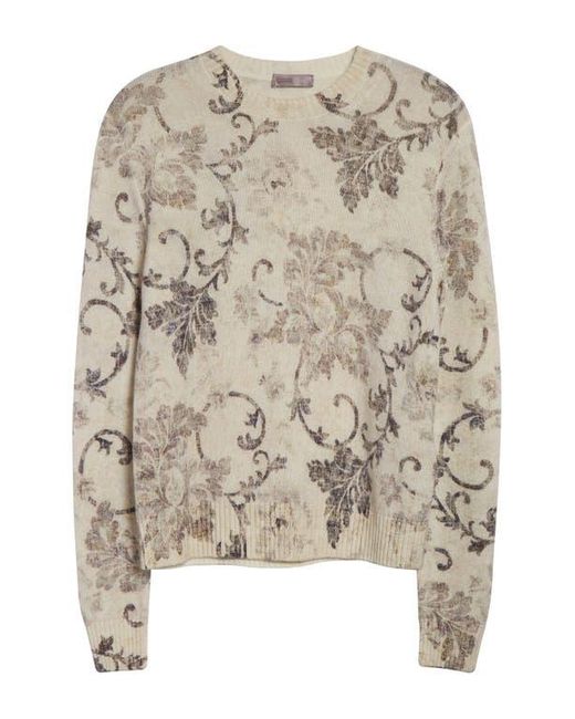 Herno Natural Floral Print Wool Sweater
